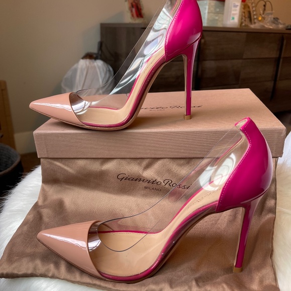 Gianvito Rossi Vernice Dahlia Plexi Pump Size 37 - Picture 1 of 6